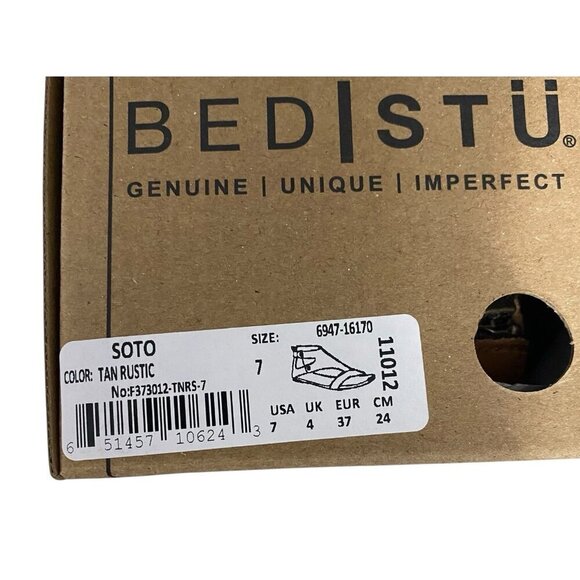 NEW BED STU TAN RUSTIC SOTO LEATHER SANDALS SIZE 7 New In Box Boho Casual - Picture 8 of 8
